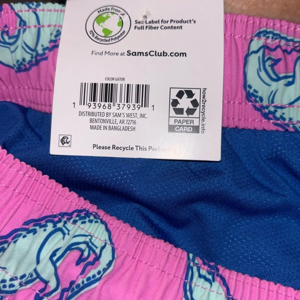 Mens Swim Trunks Gator Pink Resort Quick Dry Built in Liner  NWT